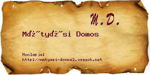 Mátyási Domos névjegykártya